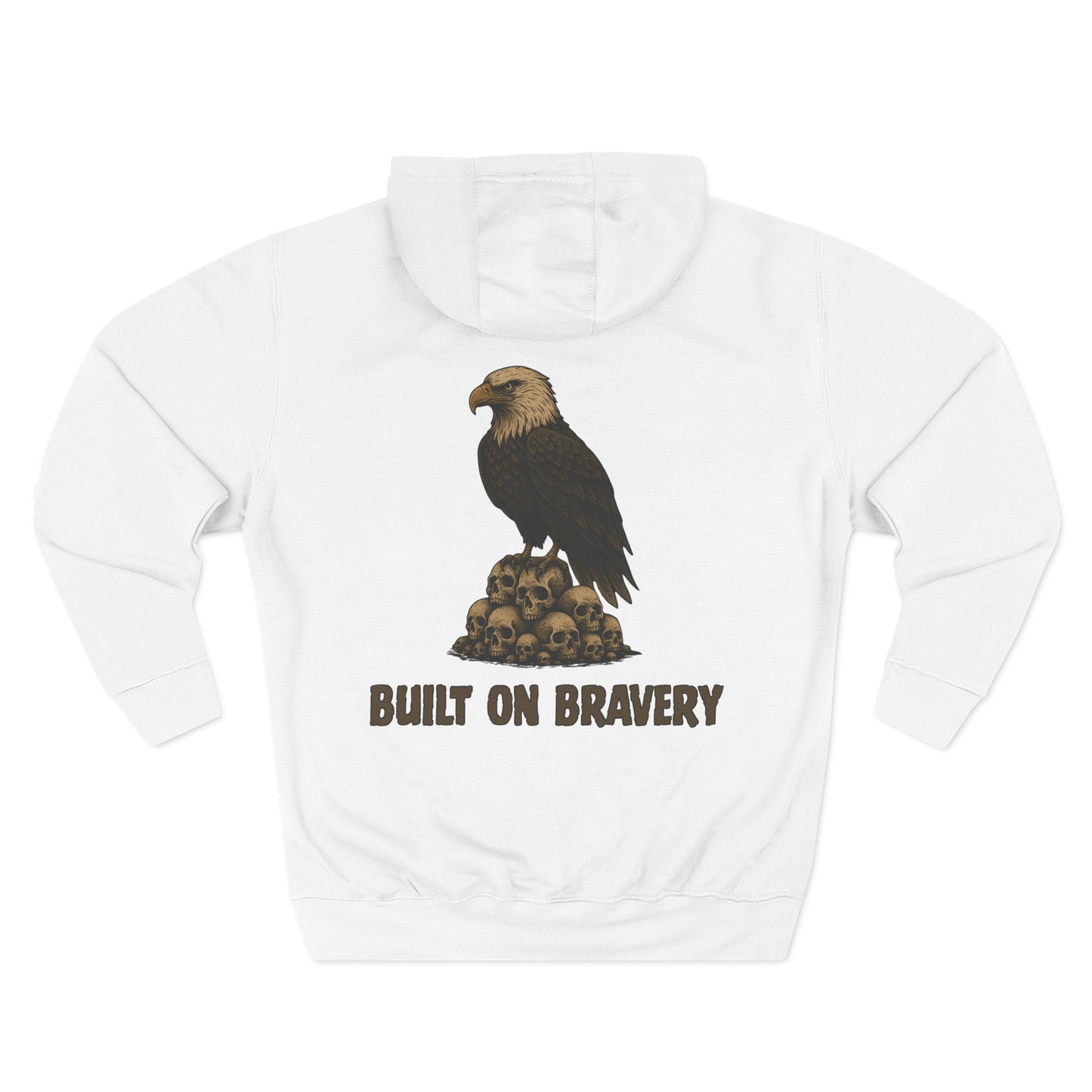 Three-Panel Fleece Hoodie with Bold Eagle Design