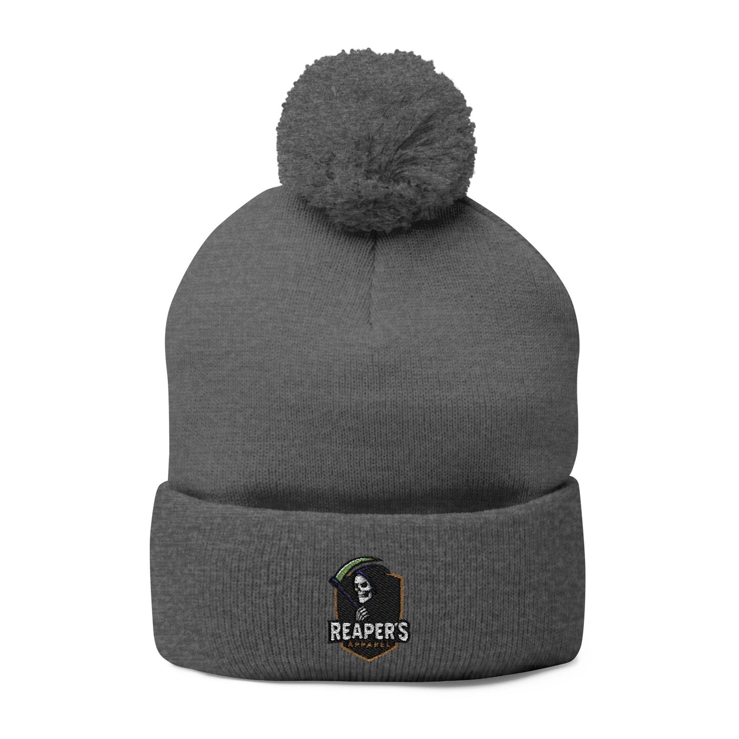 Cozy Pom-Pom Knit Cap with Custom Embroidery