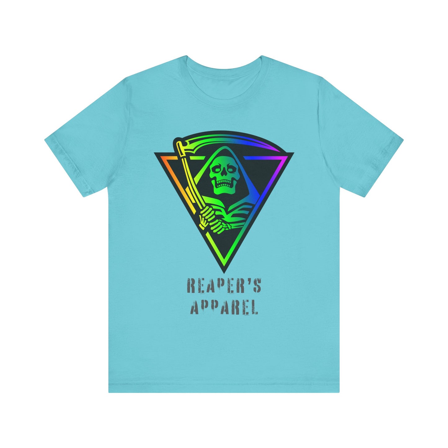 Rainbow Grim Reaper T-Shirt, Unisex Tee for Halloween, Spooky Vibe, Gothic Fashion, Grunge Style, Alternative Apparel