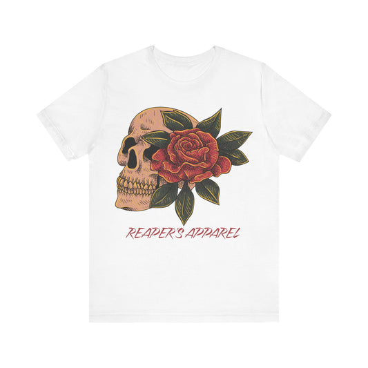 Skull and Rose Unisex Tee, Edgy Graphic T-Shirt