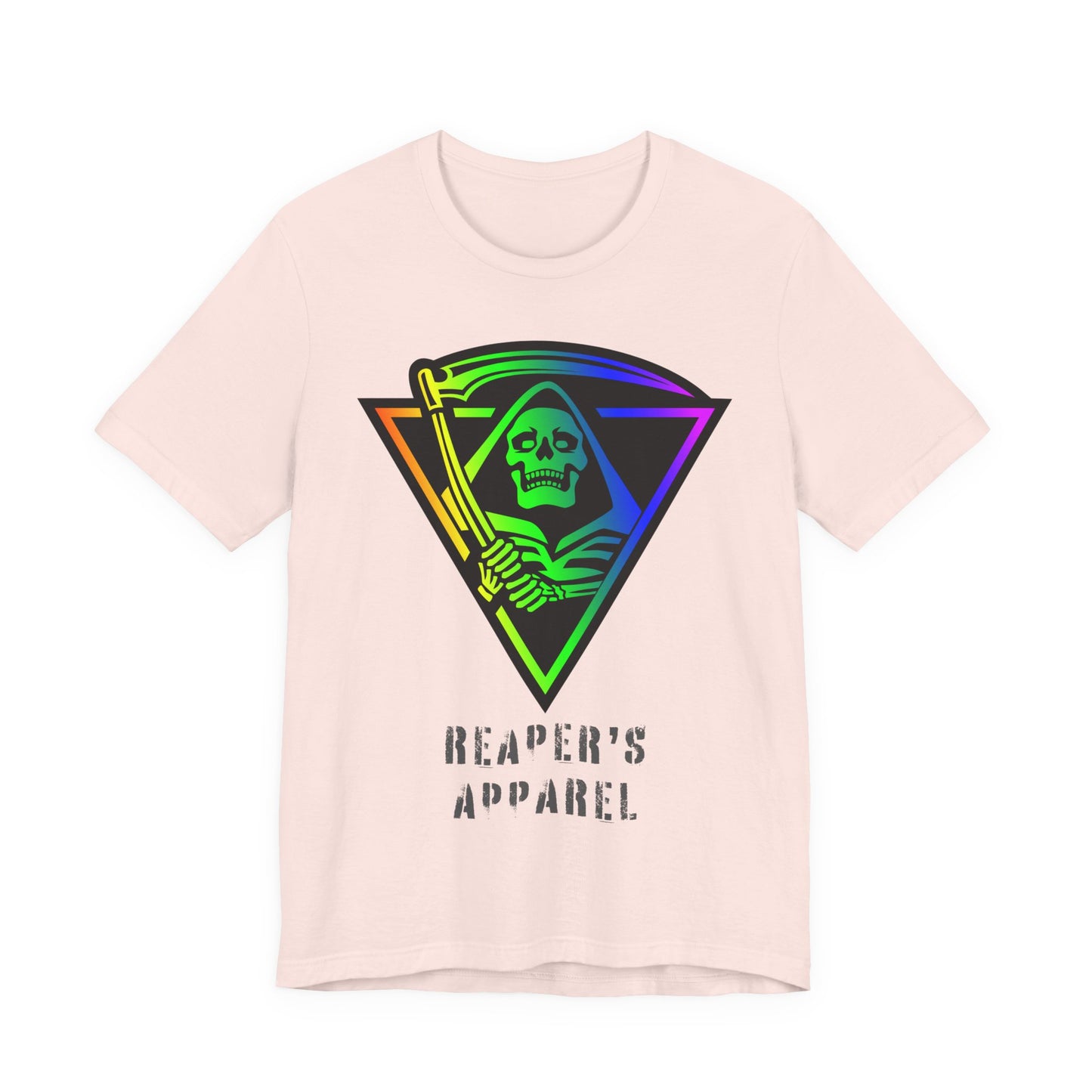 Rainbow Grim Reaper T-Shirt, Unisex Tee for Halloween, Spooky Vibe, Gothic Fashion, Grunge Style, Alternative Apparel