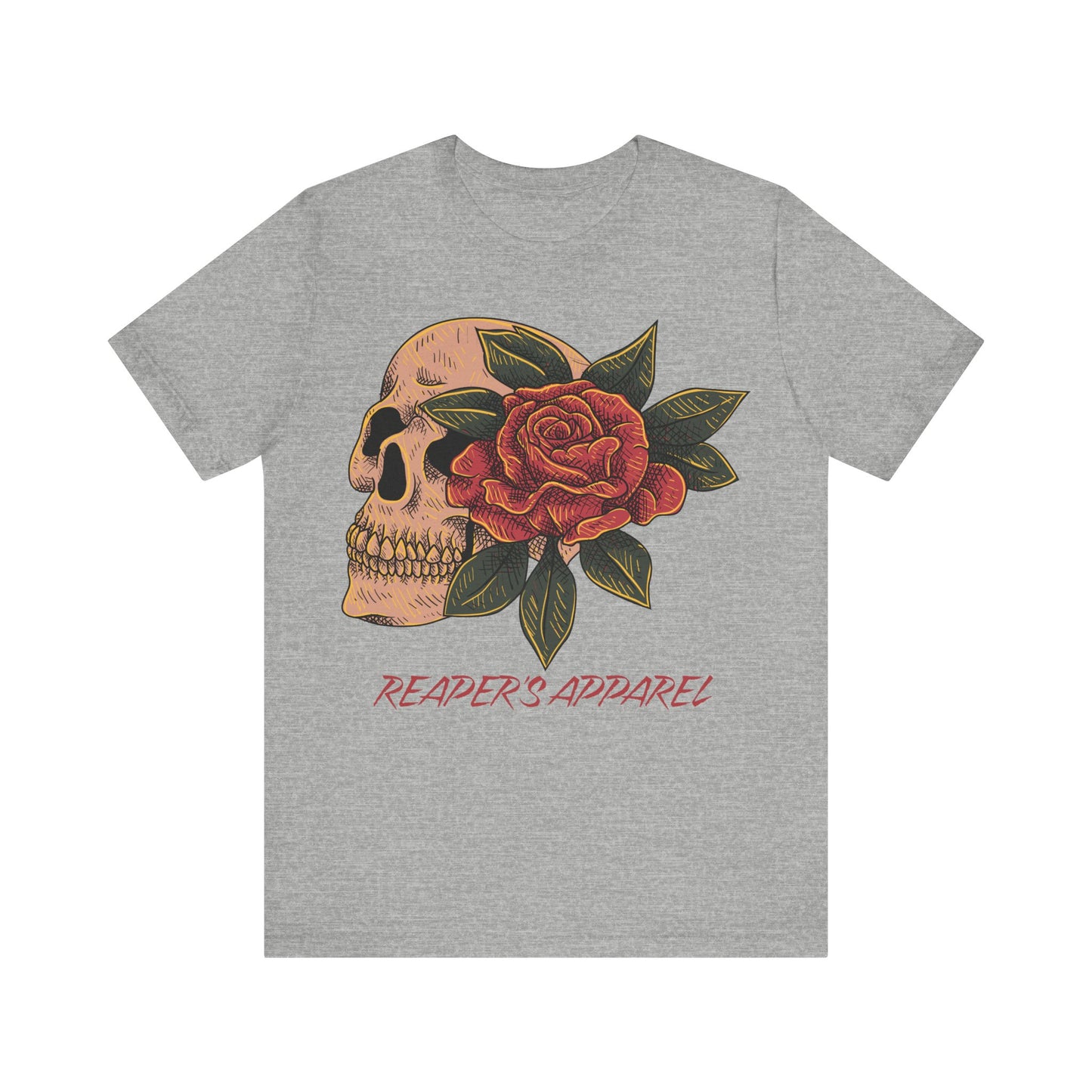 Skull and Rose Unisex Tee, Edgy Graphic T-Shirt