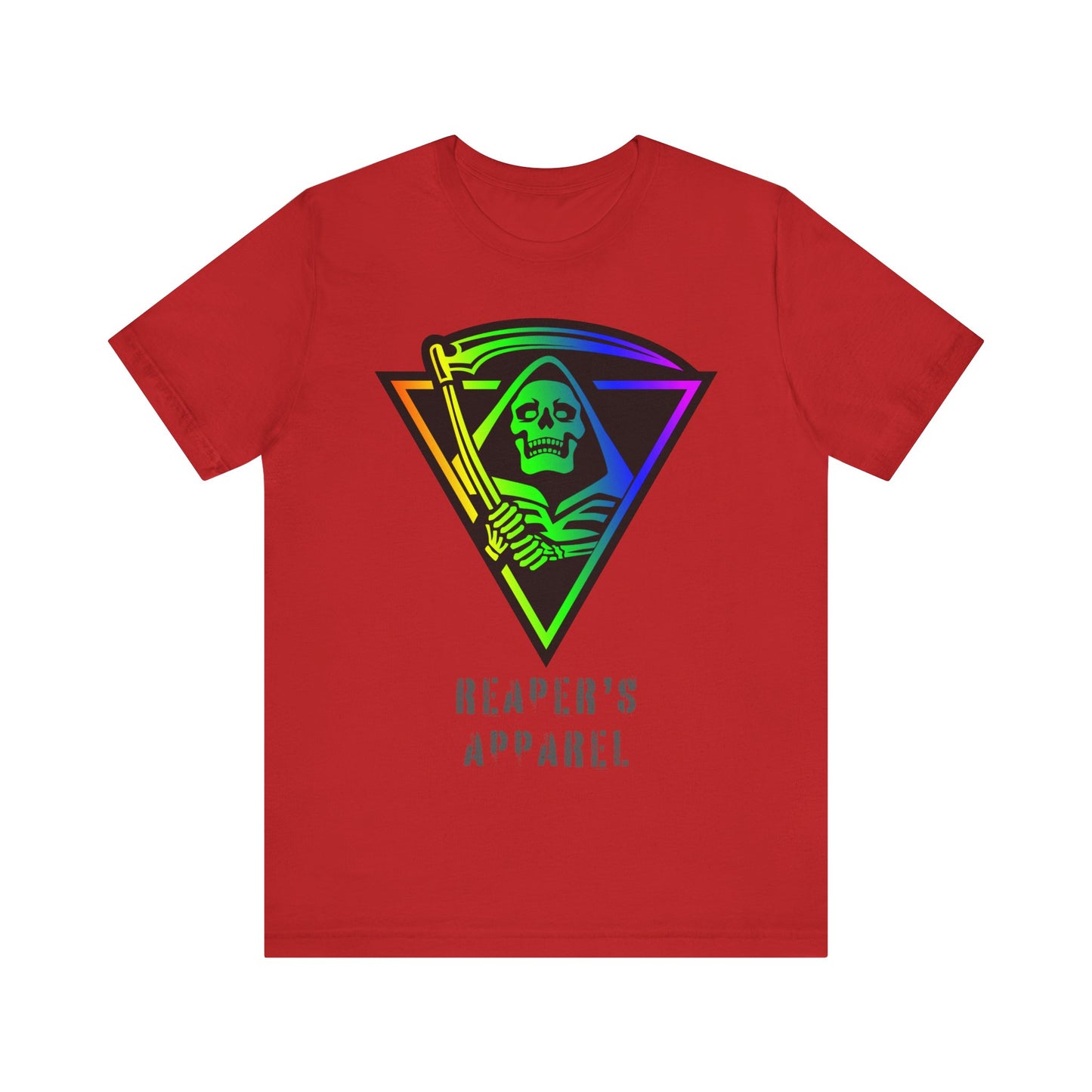 Rainbow Grim Reaper T-Shirt, Unisex Tee for Halloween, Spooky Vibe, Gothic Fashion, Grunge Style, Alternative Apparel