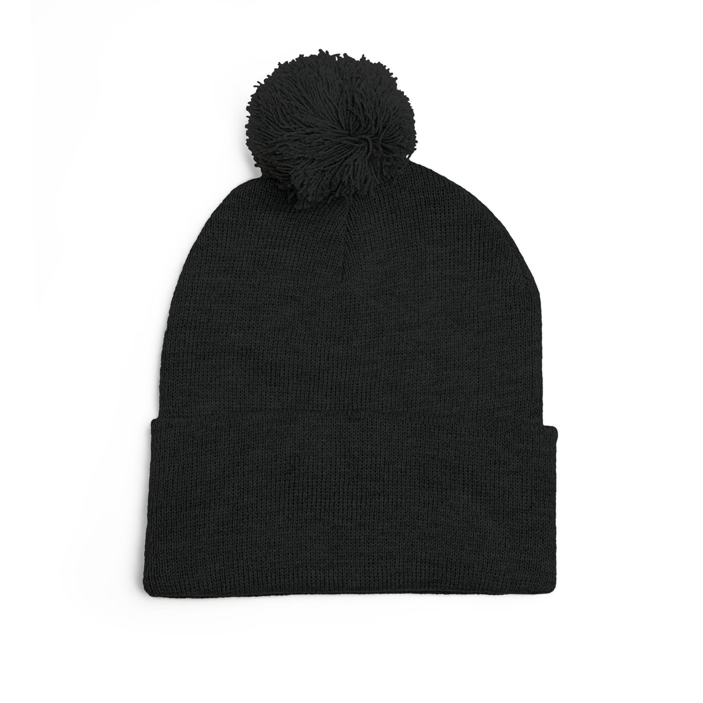 Cozy Pom-Pom Knit Cap with Custom Embroidery