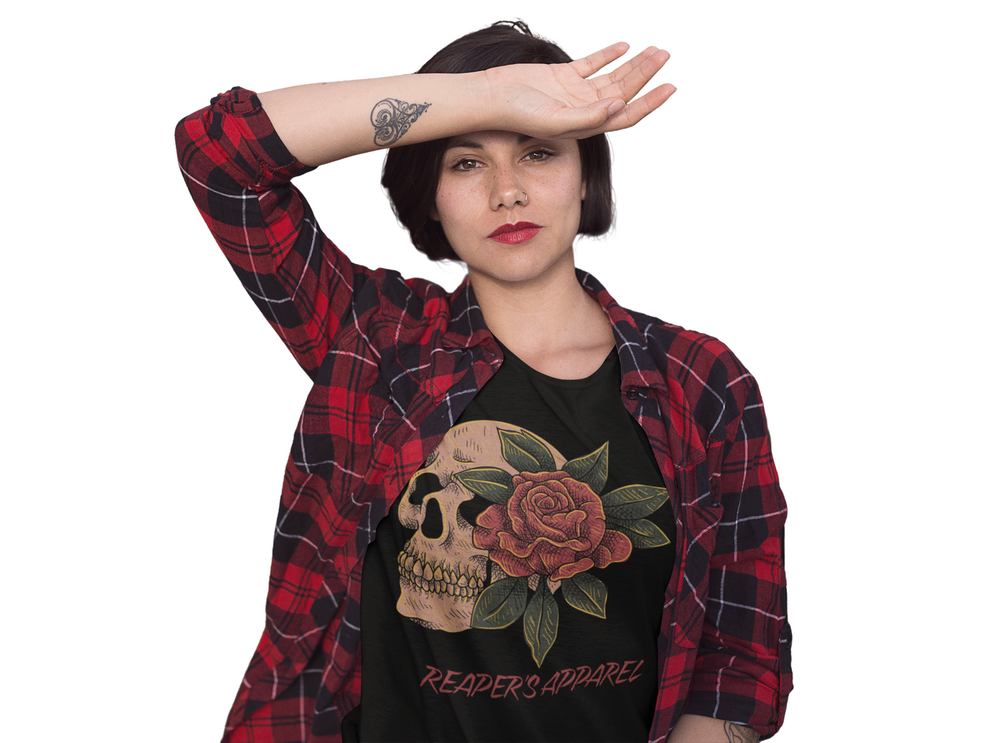 Skull and Rose Unisex Tee, Edgy Graphic T-Shirt