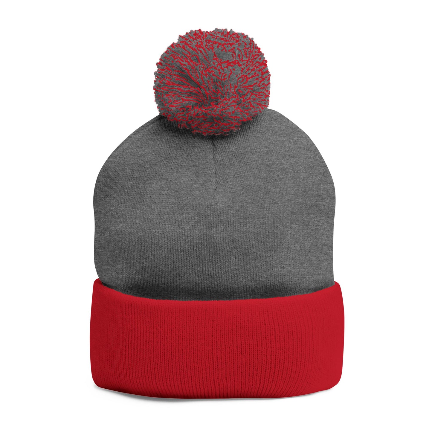 Cozy Pom-Pom Knit Cap with Custom Embroidery