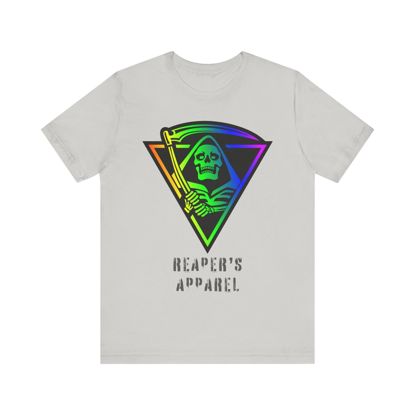 Rainbow Grim Reaper T-Shirt, Unisex Tee for Halloween, Spooky Vibe, Gothic Fashion, Grunge Style, Alternative Apparel