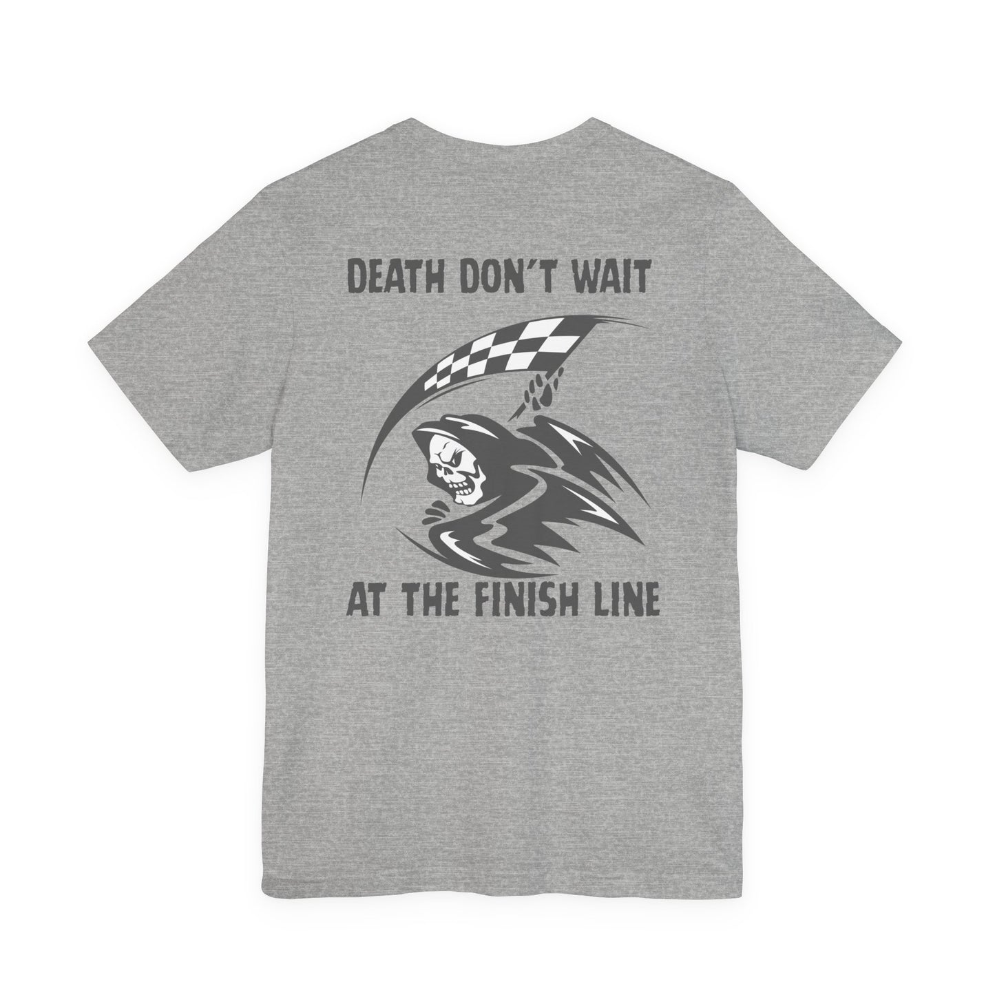 Edgy Racer Tee with Skull Graphic