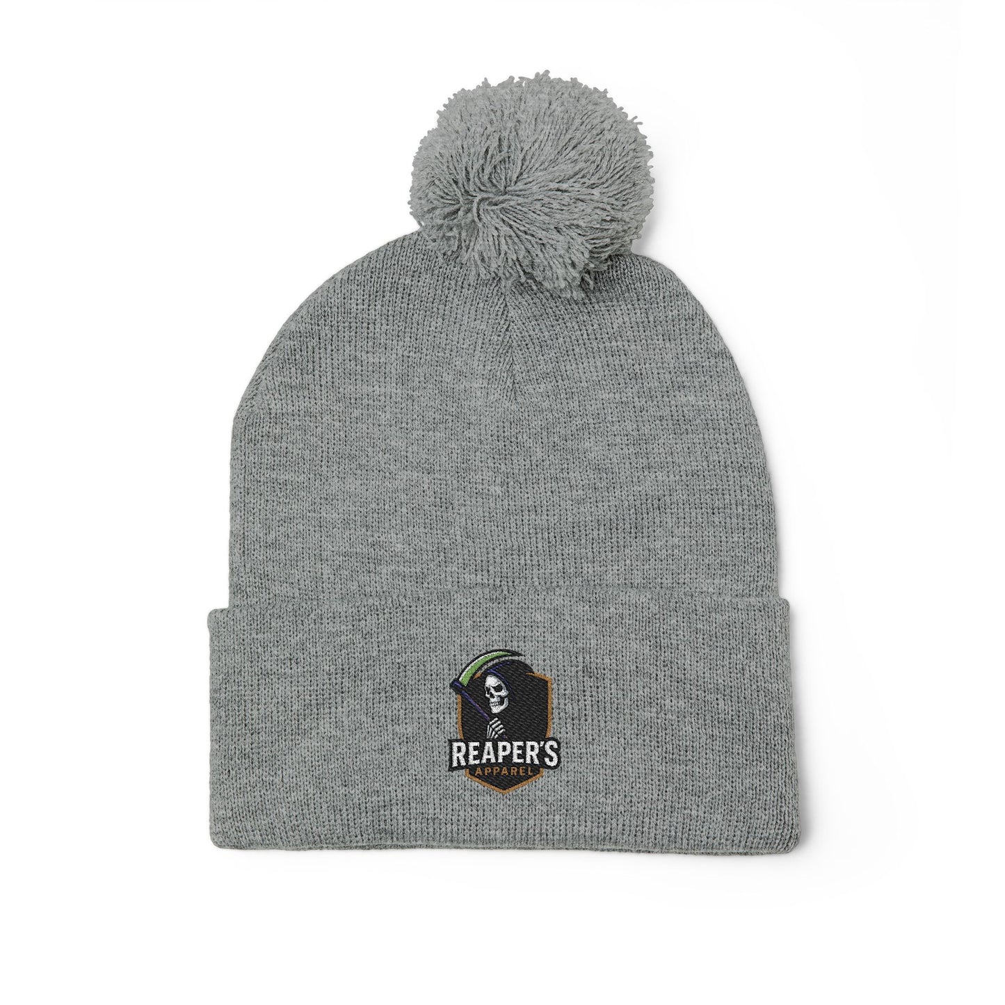 Cozy Pom-Pom Knit Cap with Custom Embroidery