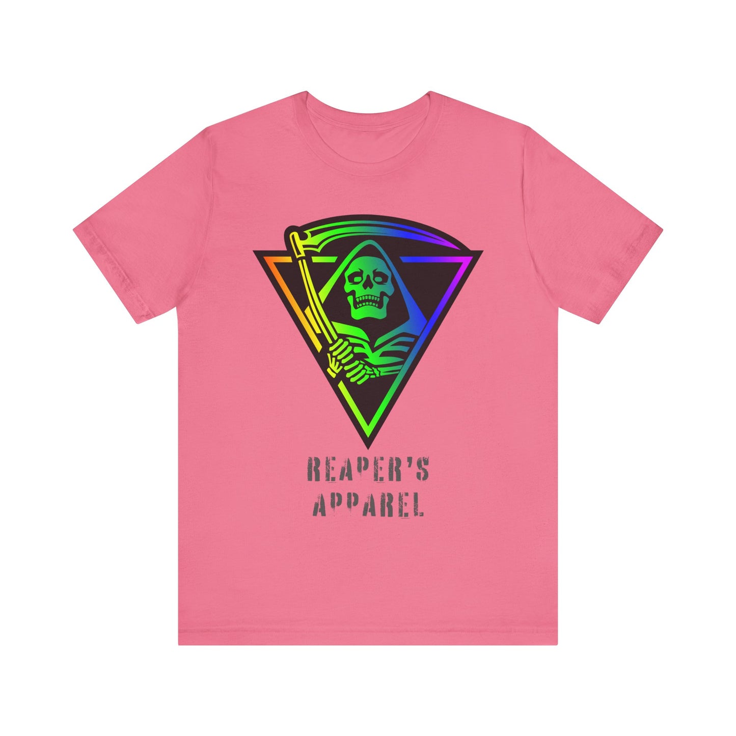 Rainbow Grim Reaper T-Shirt, Unisex Tee for Halloween, Spooky Vibe, Gothic Fashion, Grunge Style, Alternative Apparel