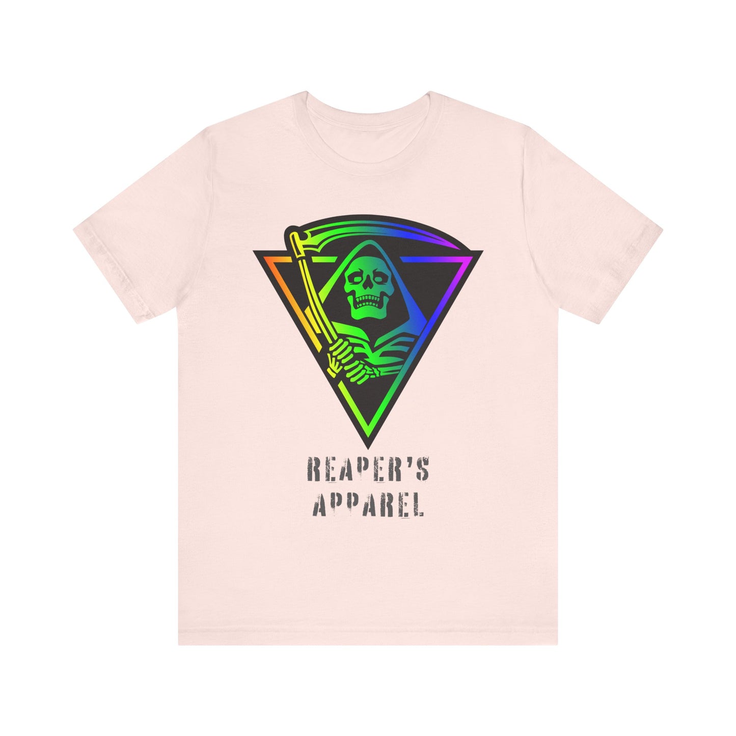 Rainbow Grim Reaper T-Shirt, Unisex Tee for Halloween, Spooky Vibe, Gothic Fashion, Grunge Style, Alternative Apparel