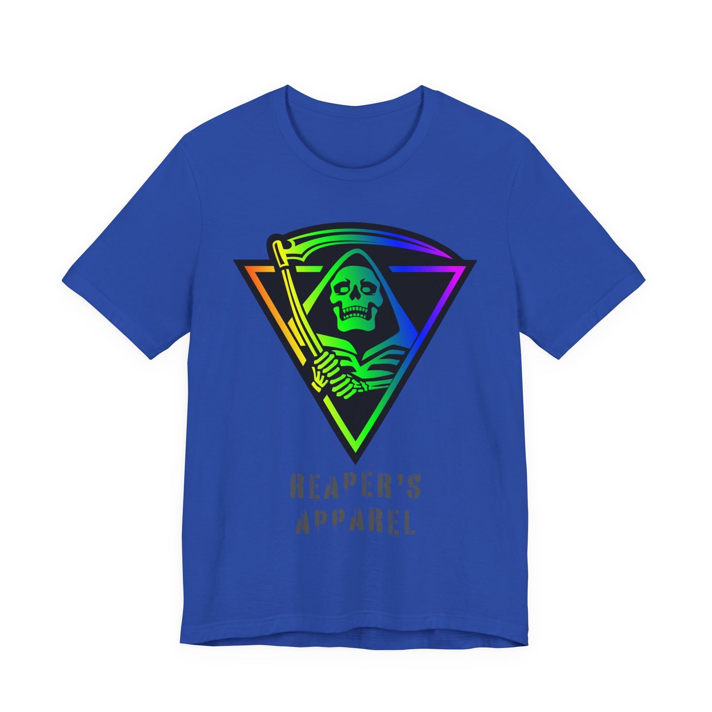 Rainbow Grim Reaper T-Shirt, Unisex Tee for Halloween, Spooky Vibe, Gothic Fashion, Grunge Style, Alternative Apparel