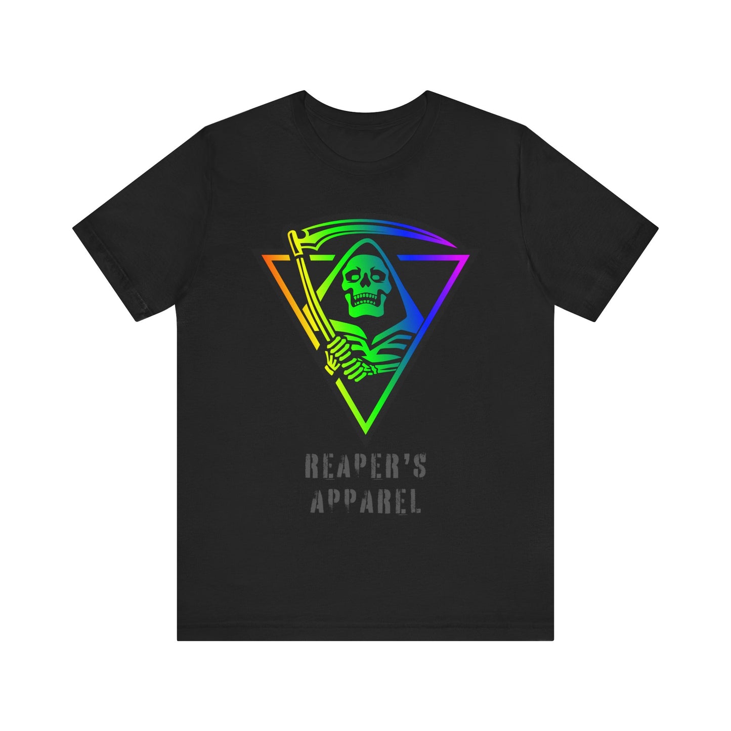 Rainbow Grim Reaper T-Shirt, Unisex Tee for Halloween, Spooky Vibe, Gothic Fashion, Grunge Style, Alternative Apparel