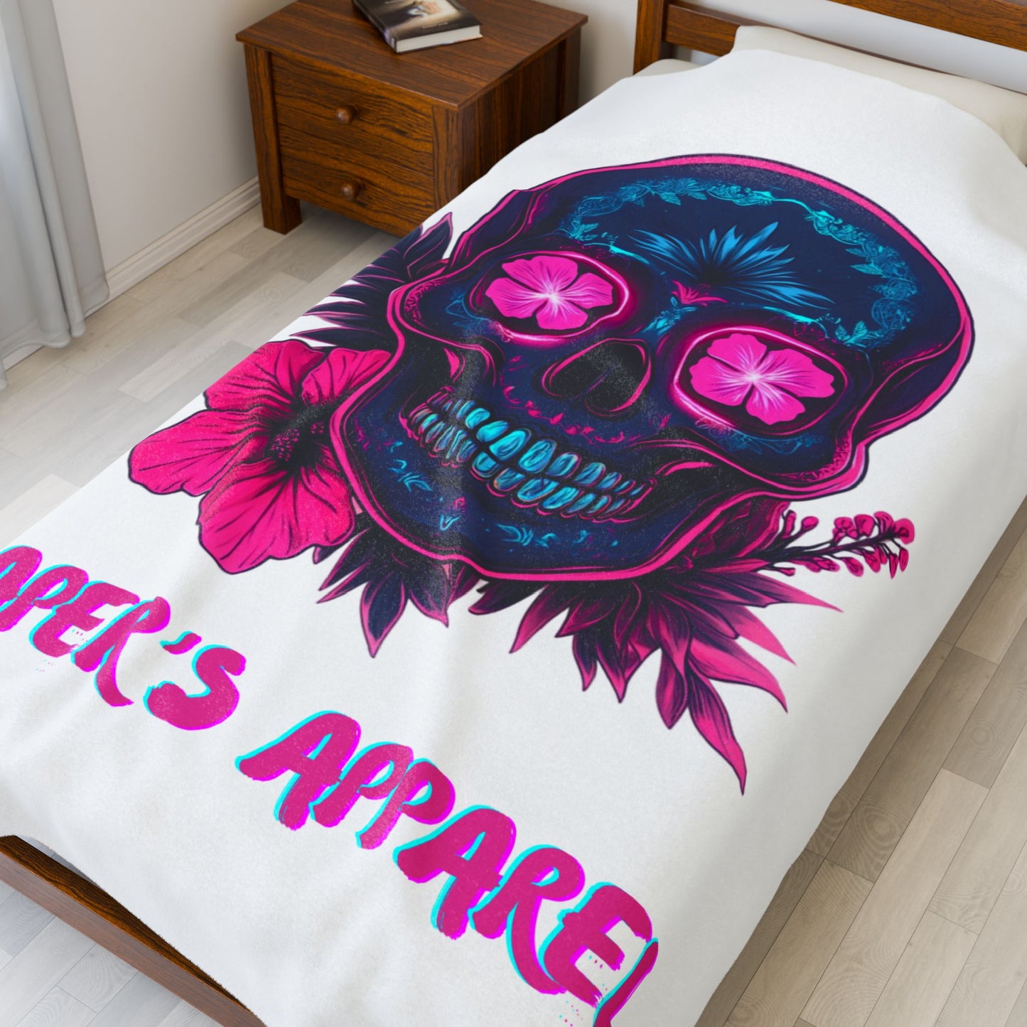 Colorful Skull Velveteen Plush Blanket | Soft Cozy Throw