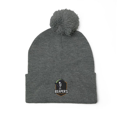 Cozy Pom-Pom Knit Cap with Custom Embroidery