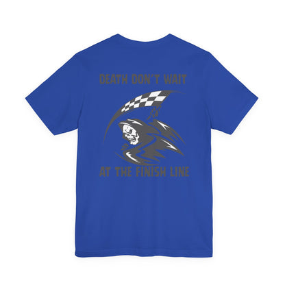 Edgy Racer Tee with Skull Graphic