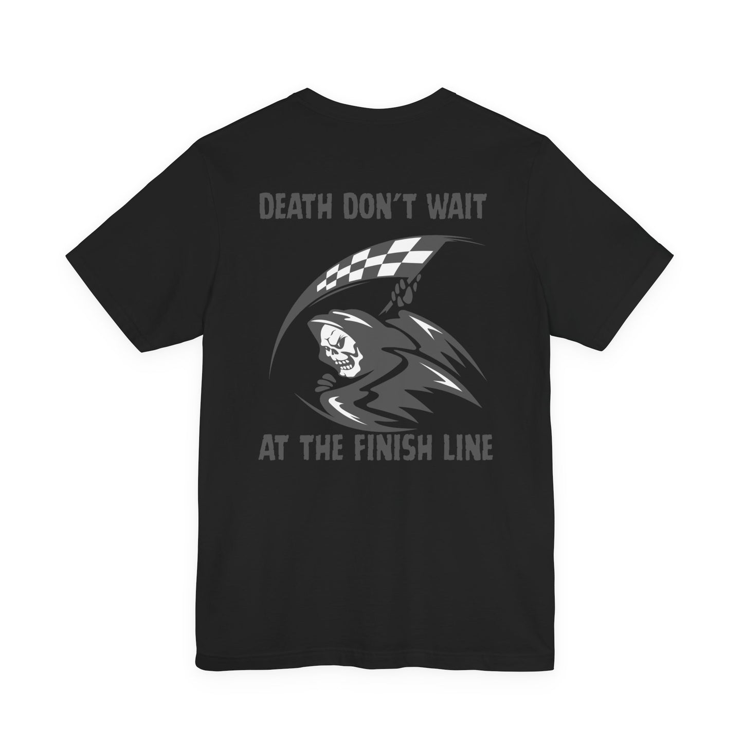 Edgy Racer Tee with Skull Graphic