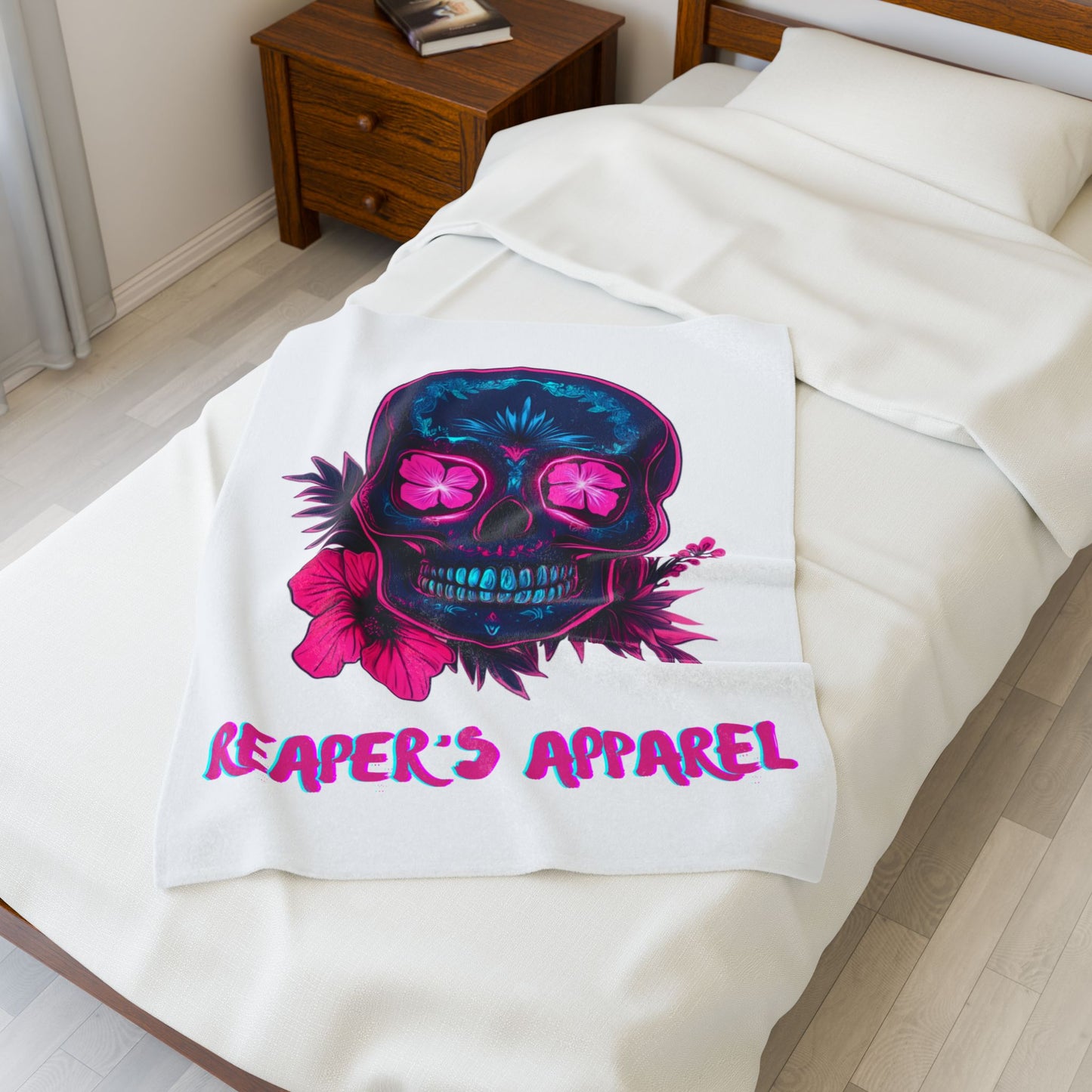 Colorful Skull Velveteen Plush Blanket | Soft Cozy Throw