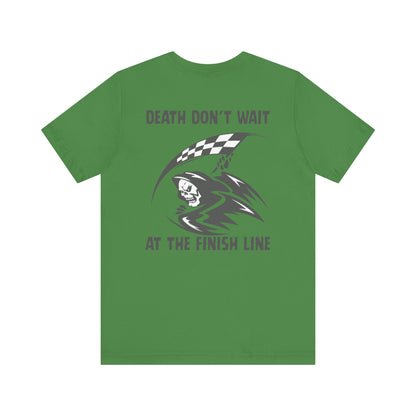 Edgy Racer Tee with Skull Graphic
