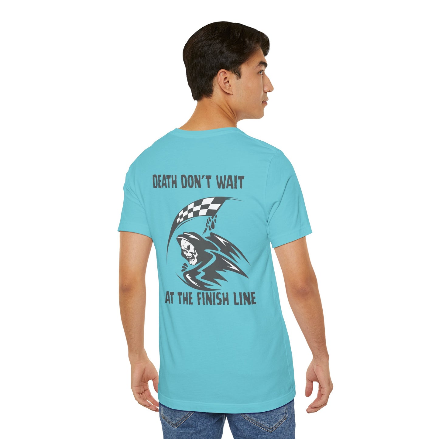 Edgy Racer Tee with Skull Graphic