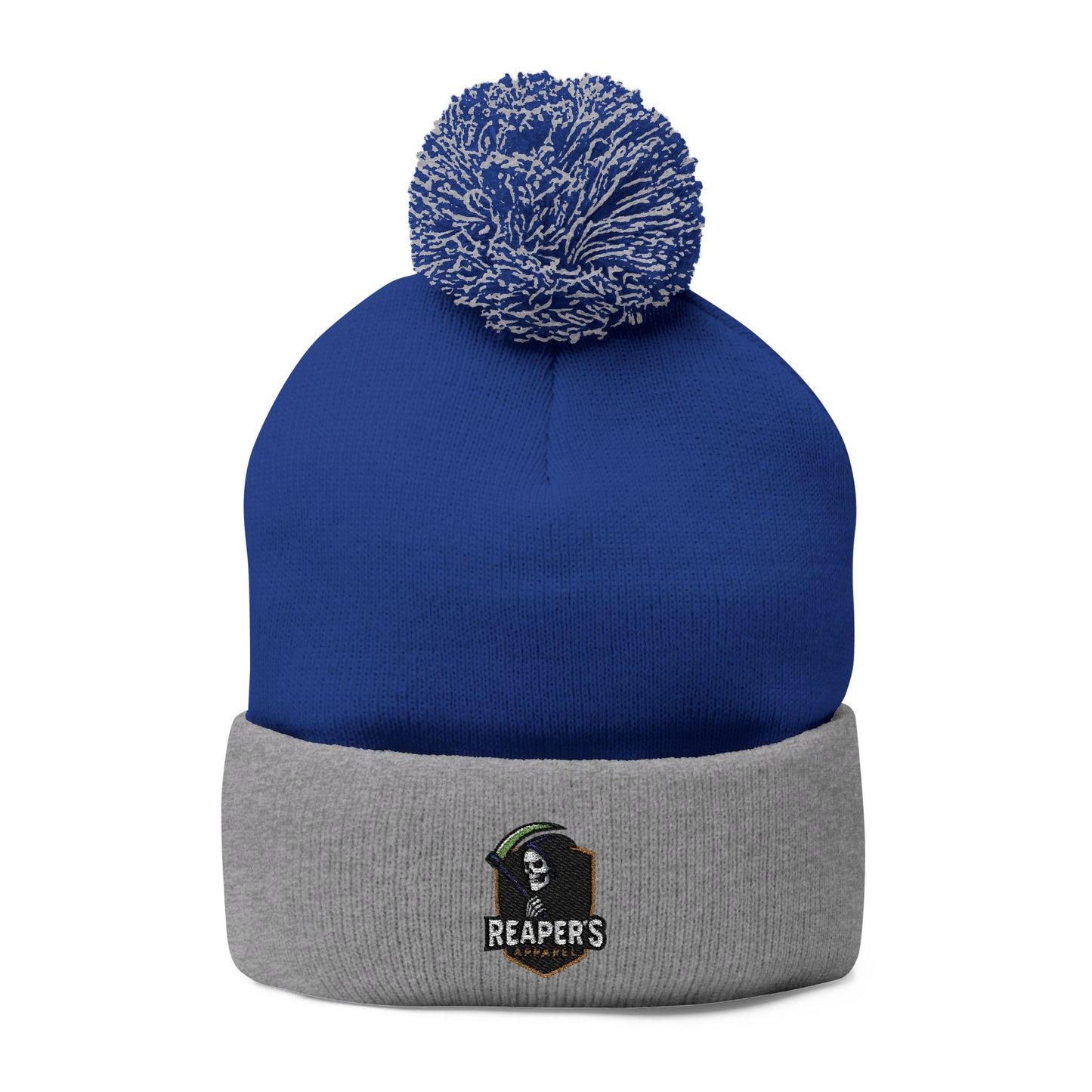 Cozy Pom-Pom Knit Cap with Custom Embroidery