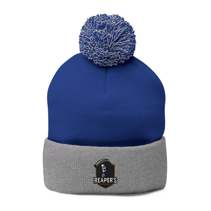 Cozy Pom-Pom Knit Cap with Custom Embroidery