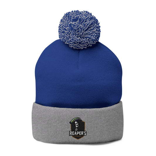 Cozy Pom-Pom Knit Cap with Custom Embroidery