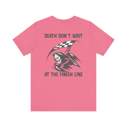 Edgy Racer Tee with Skull Graphic
