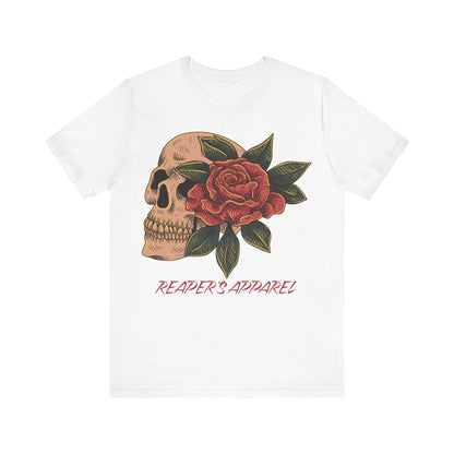 Skull and Rose Unisex Tee, Edgy Graphic T-Shirt