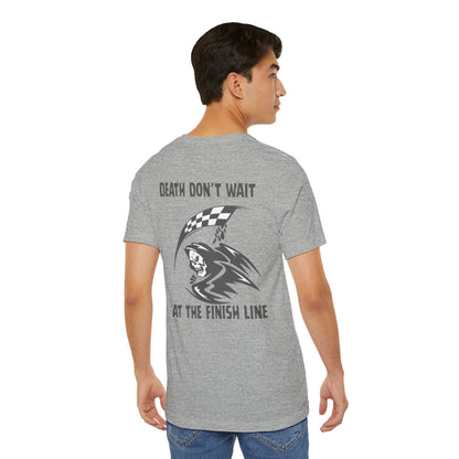 Edgy Racer Tee with Skull Graphic