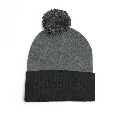 Cozy Pom-Pom Knit Cap with Custom Embroidery