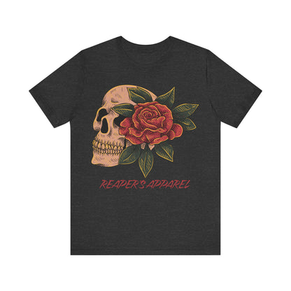 Skull and Rose Unisex Tee, Edgy Graphic T-Shirt