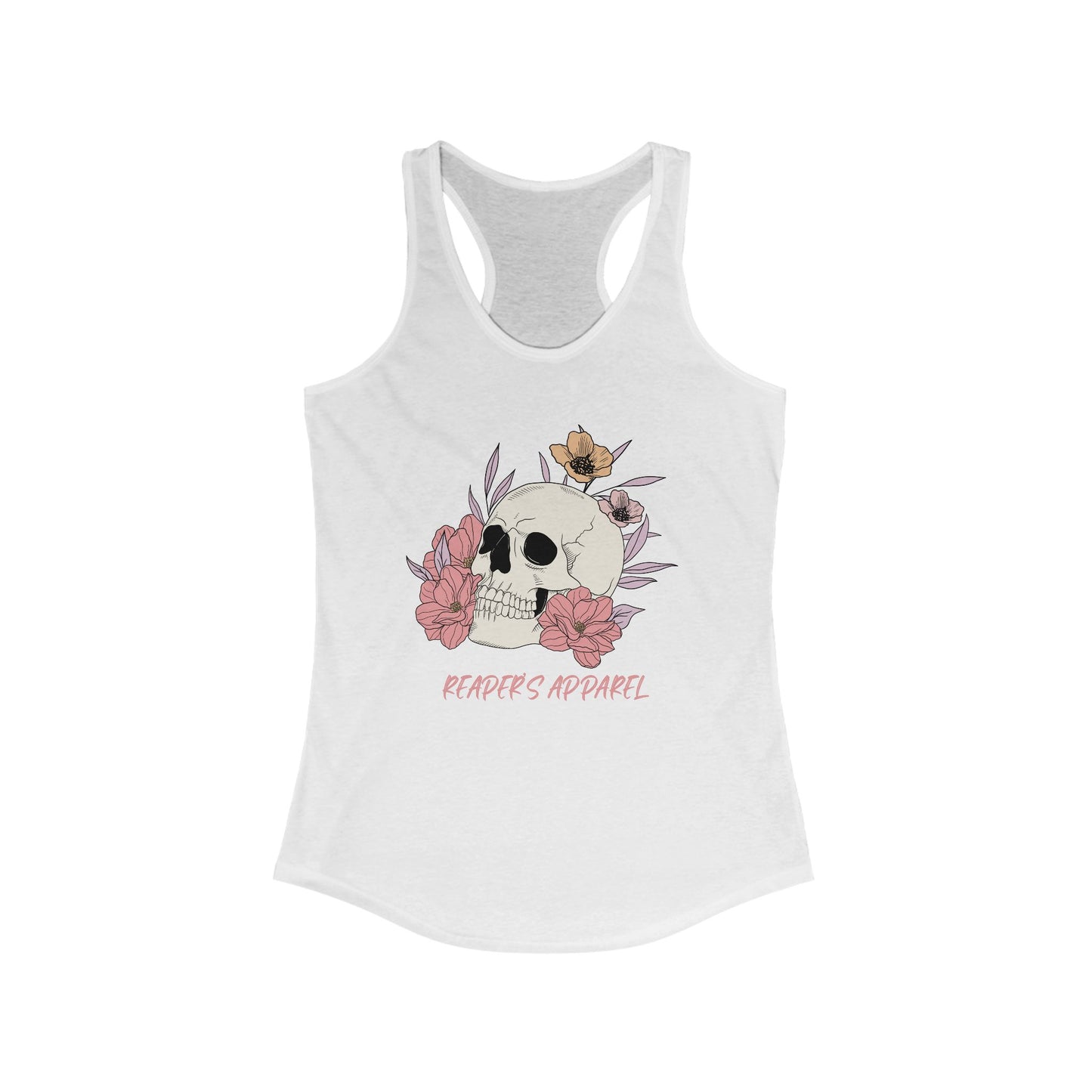 Floral Skull Racerback Tank Top