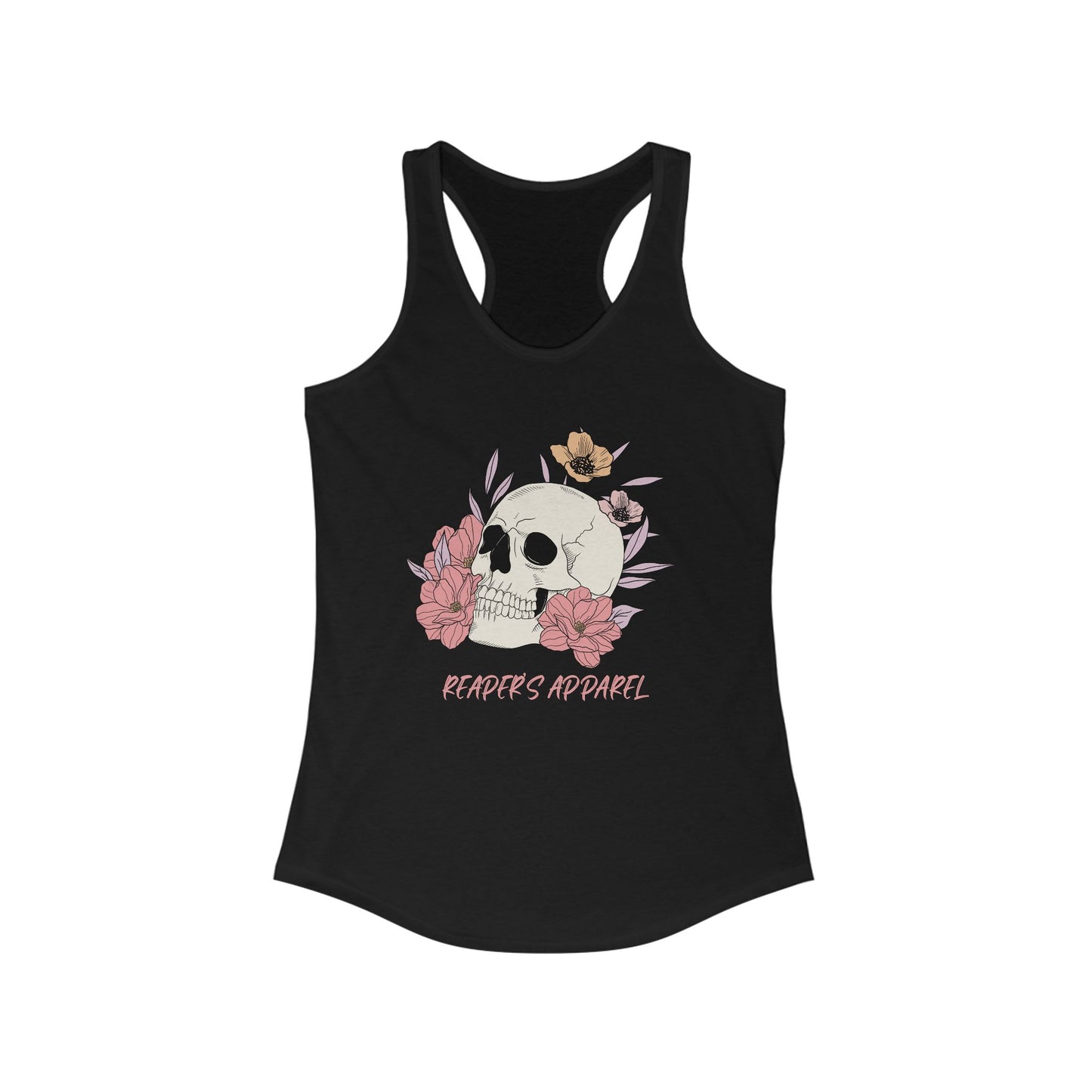 Floral Skull Racerback Tank Top