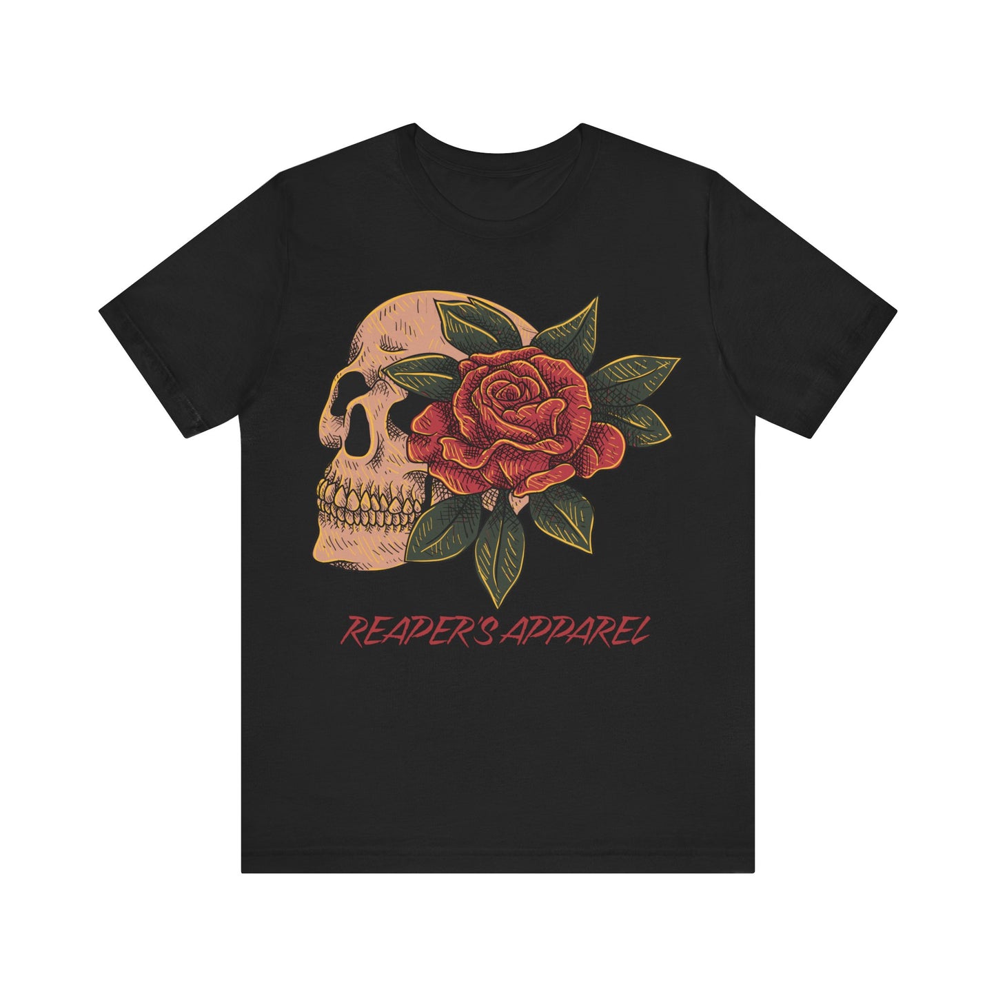 Skull and Rose Unisex Tee, Edgy Graphic T-Shirt