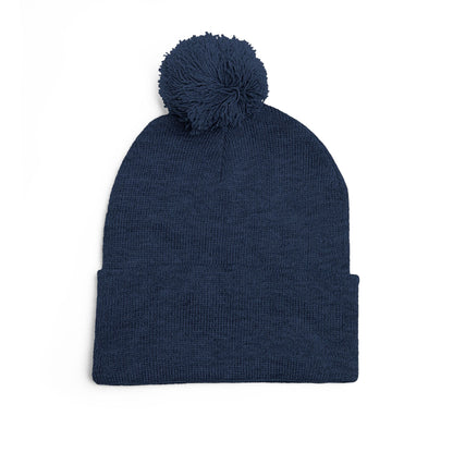 Cozy Pom-Pom Knit Cap with Custom Embroidery
