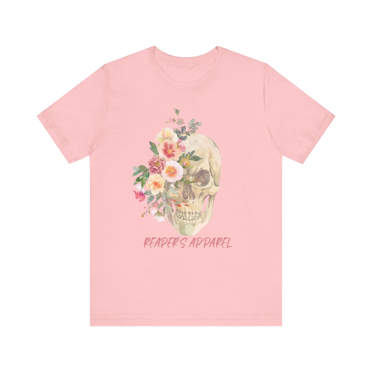 Floral Skull Graphic Tee, Unisex T-Shirt