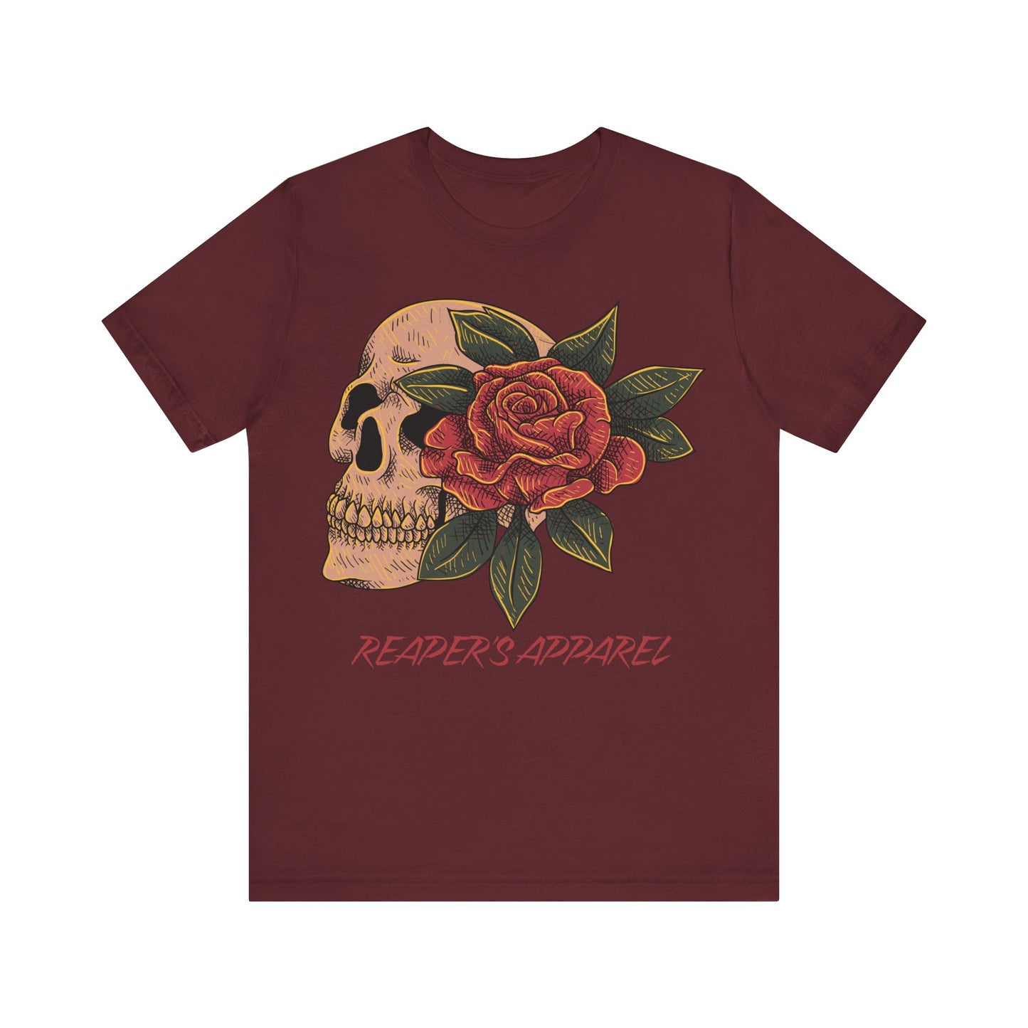 Skull and Rose Unisex Tee, Edgy Graphic T-Shirt
