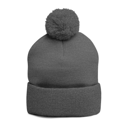 Cozy Pom-Pom Knit Cap with Custom Embroidery