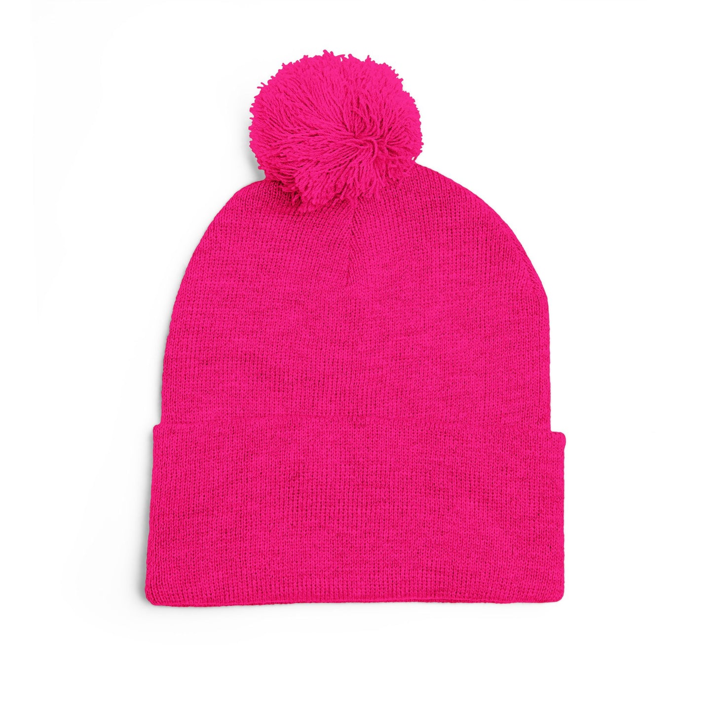 Cozy Pom-Pom Knit Cap with Custom Embroidery