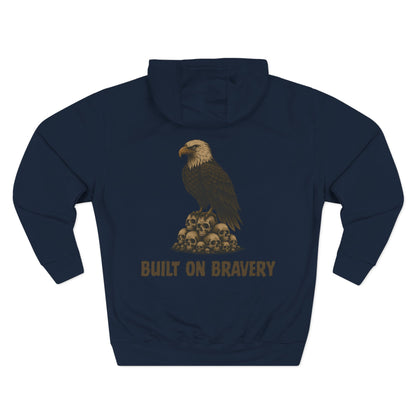 Three-Panel Fleece Hoodie with Bold Eagle Design