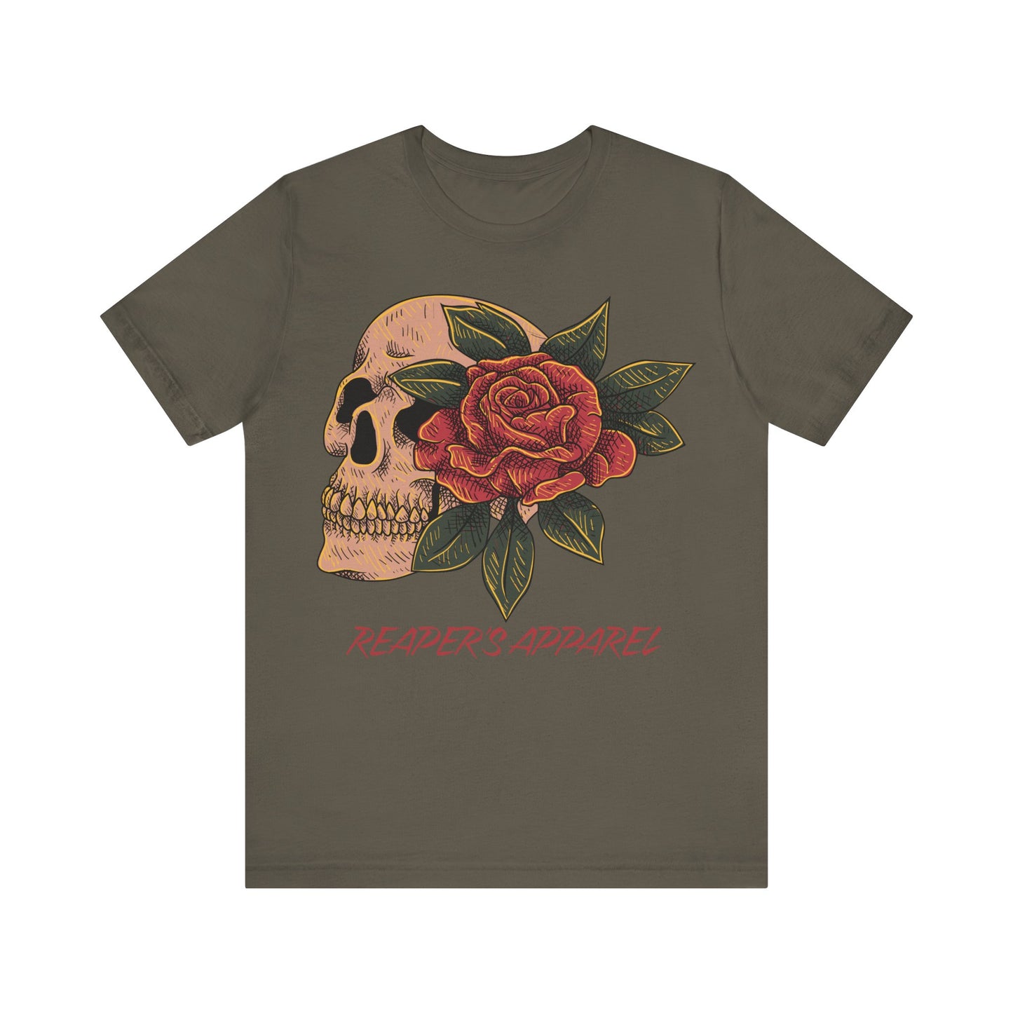 Skull and Rose Unisex Tee, Edgy Graphic T-Shirt