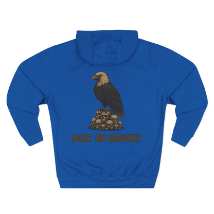 Three-Panel Fleece Hoodie with Bold Eagle Design