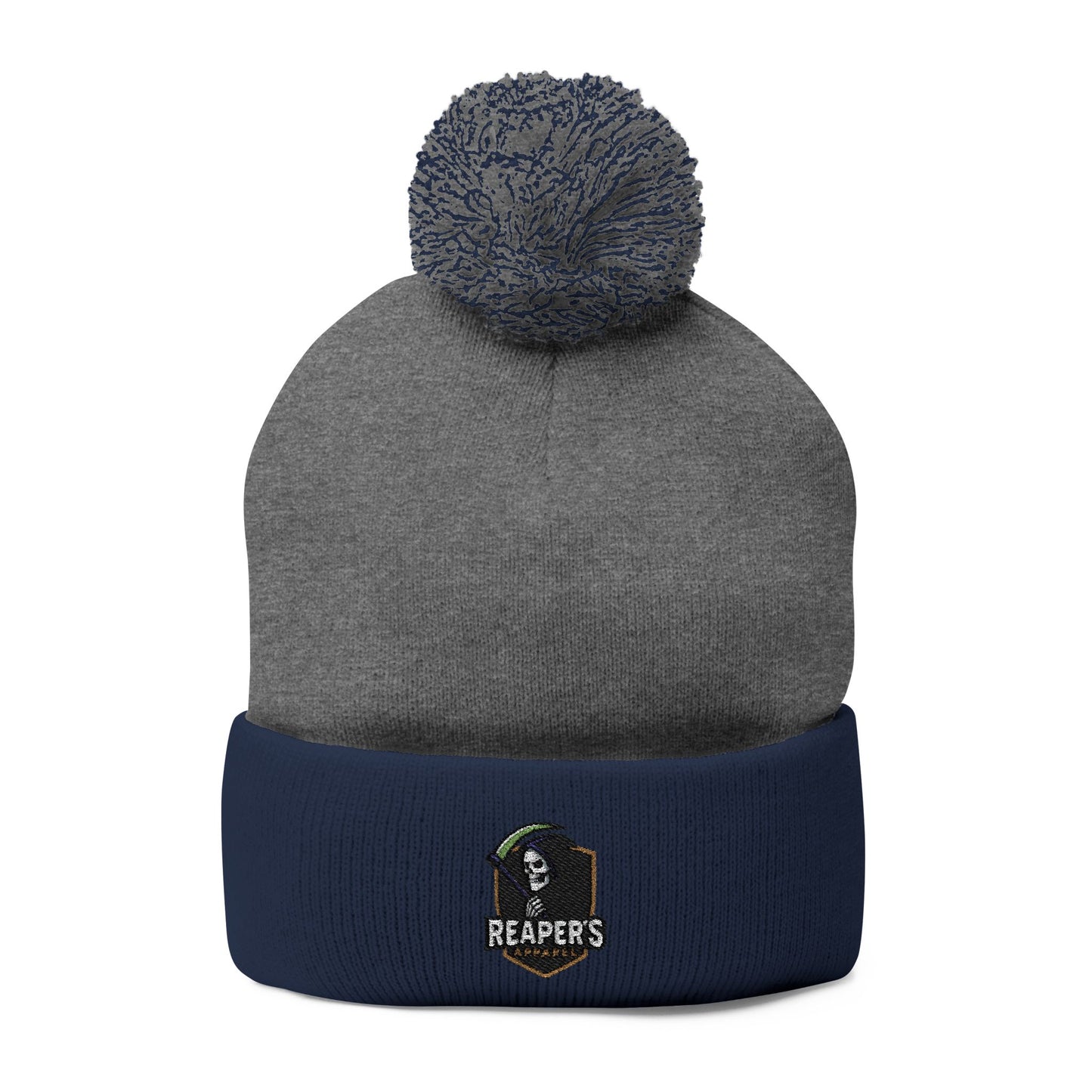 Cozy Pom-Pom Knit Cap with Custom Embroidery