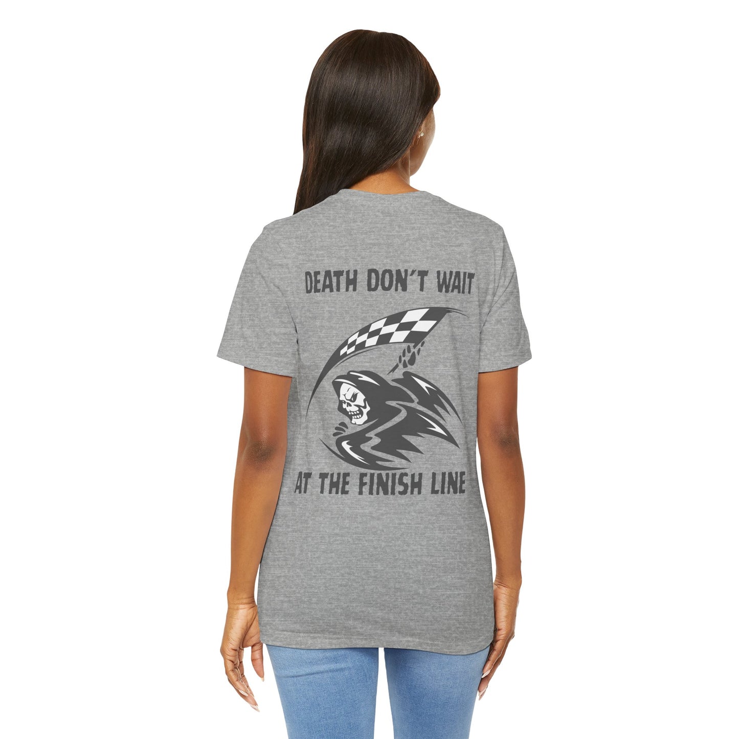 Edgy Racer Tee with Skull Graphic