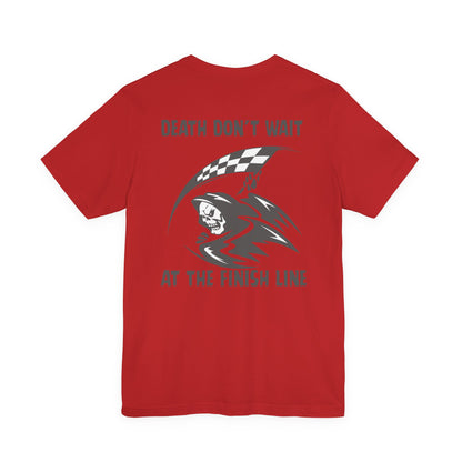 Edgy Racer Tee with Skull Graphic