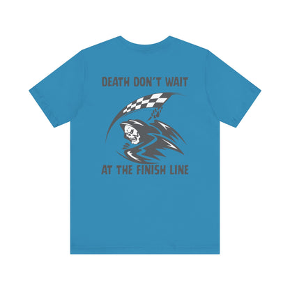 Edgy Racer Tee with Skull Graphic