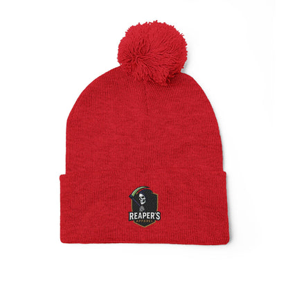 Cozy Pom-Pom Knit Cap with Custom Embroidery