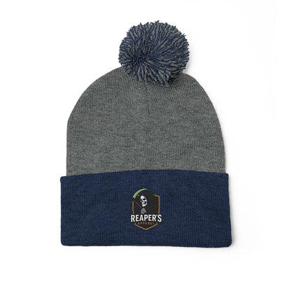 Cozy Pom-Pom Knit Cap with Custom Embroidery