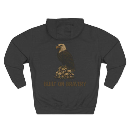Three-Panel Fleece Hoodie with Bold Eagle Design